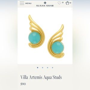 Susan Shaw NWT Villa Artemis Aqua Studs